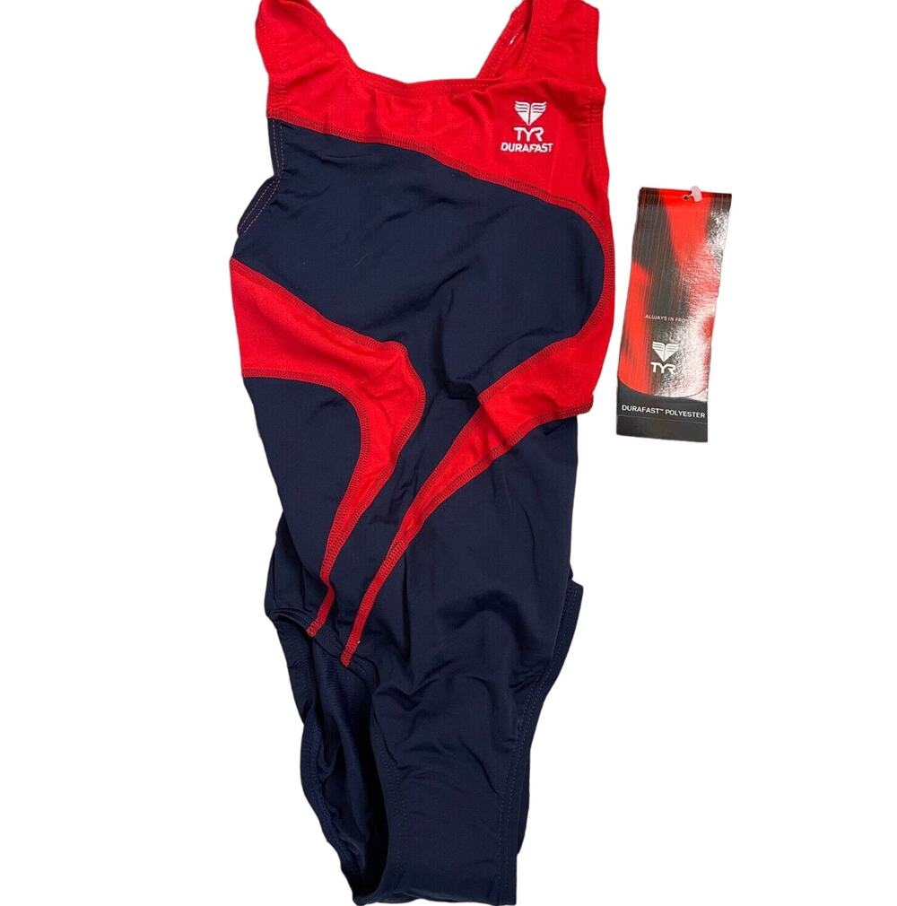 TYR Durafast YOUTH Alliance T-Splice MaxBack 1pc Swimsuit Red Size 26 - $70